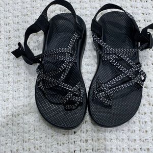 CHACO ZX2 Classic, Boost Black Gray White Outdoor Sandals Wide